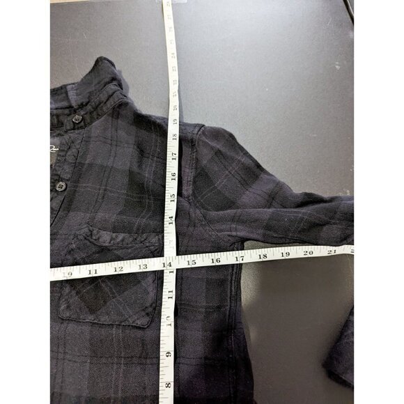 Rails Super Soft Black Blue Button Down Plaid Flannel Womens XS - Picture 5 of 6